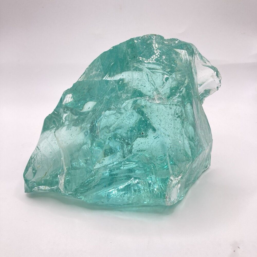 Glass Rock Slag Clear Aqua/Ice Blue Rock 3.1 lbs Landscaping Aquarium